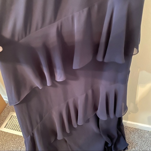 Eliza J Beaded Halter Tiered Chiffon Gown - Picture 5 of 10